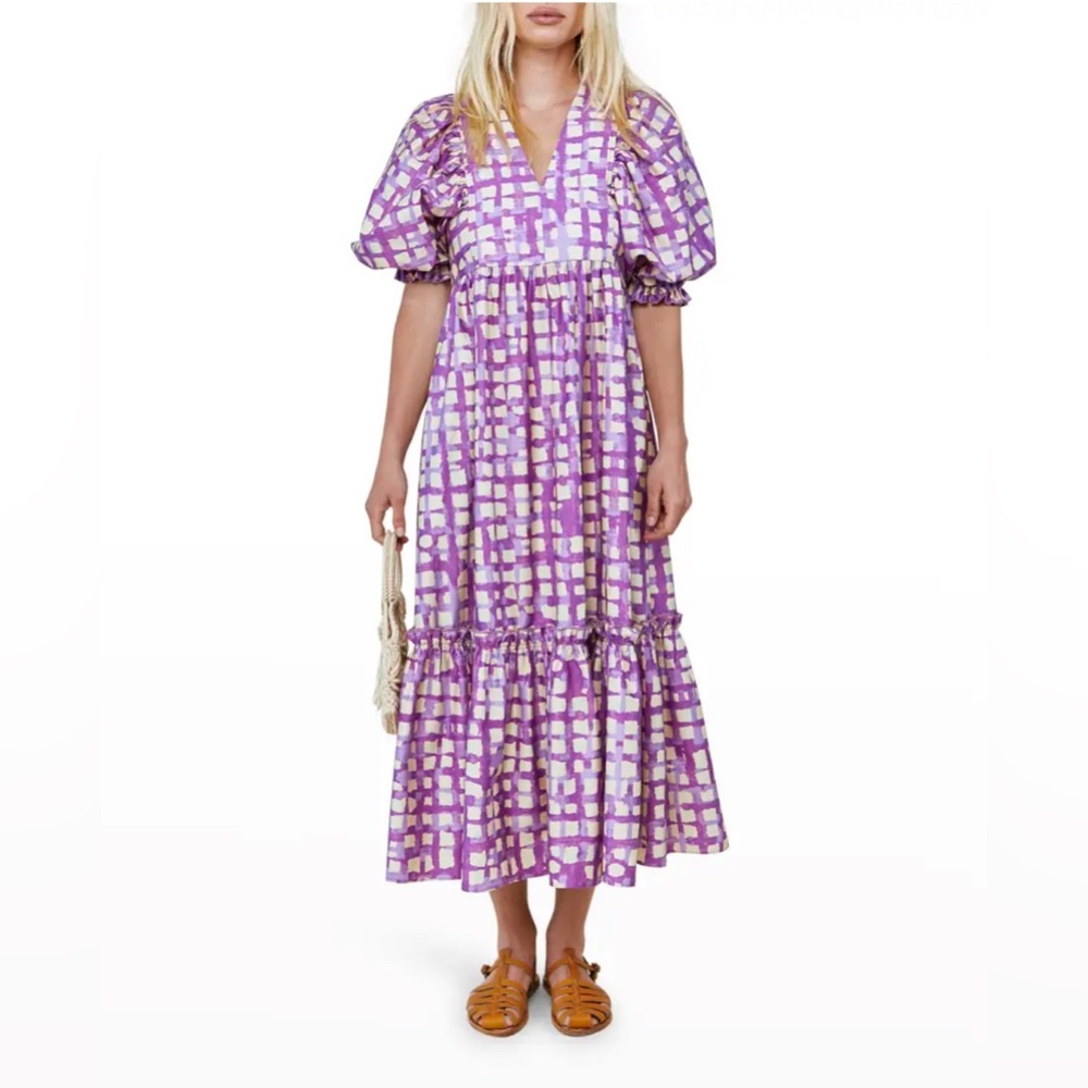 Hunter Bell NYC
Palmer Puff-Sleeve Printed Cotton Midi Dress size XL